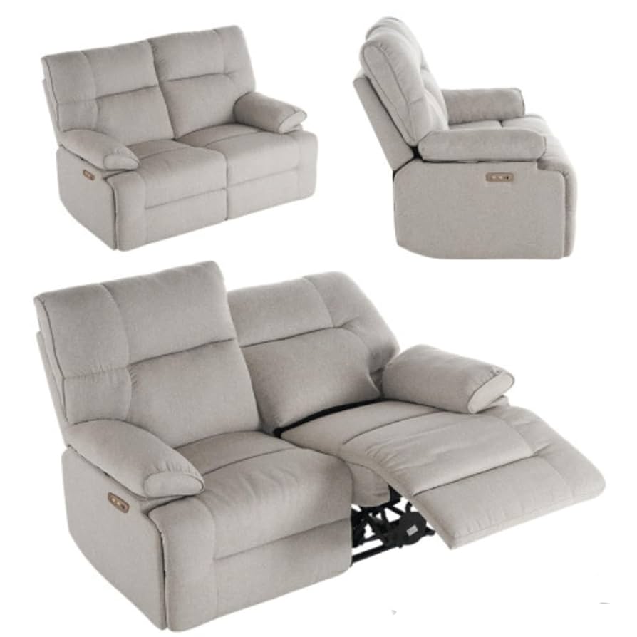 リクライニングソファー　グレージュ 住賓館2024歳末セール】グレージュ本革仕様・電動リクライニング