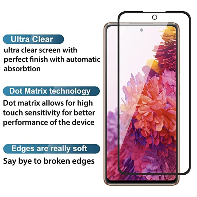 Image of Screen Protector for Samsung Galaxy A53 5G (Black) Tempered Glass Edge-to-Edge 6D Screen Guard With Installation Kit