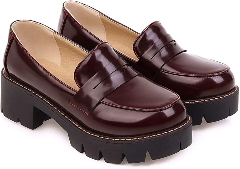 Chunky platform loafers women's Clearance