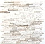 Enthaltene Menge: 1 Matte Wandverkleidung Paneel selbstklebend Marmor Naturstein grauweiß Naturstein Bruch Optik white wood für WAND BAD WC KÜCHE FLIESENSPIEGEL THEKENVERKLEIDUNG BADEWANNENVERKLEIDUNG Mosaikmatte Mosaikplatte