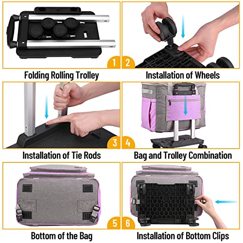 Finesun FSMC04P Sewing Machine Case With Wheels, Foldable Deluxe Rolling Sewing Machine Carrying Bag thumb #4