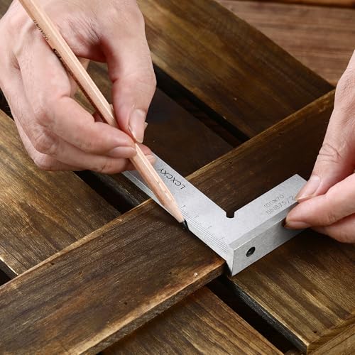 Anschlagwinkel Metall 100 x 70 mm, Zimmermannswinkel mit Messskala(cm), Massiver Schlosserwinkel Präzisions-90°- winkelmesser-Basis, Anschlagwinkel metall zur Haarwinkel in Metall Bau und Industrie