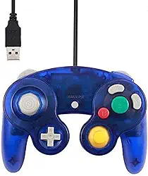 Arrocent GC Controller, Replacement for Gamecube Controller, Compatible with Wired USB Game Cube Controller/PC Windows 7 8 10 (ClearBlue)