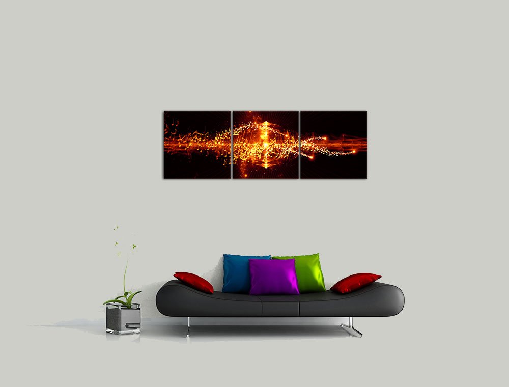 Bilderdepot24 Bild auf Leinwand | Abstrakte Kunst LI in 180x60 cm mehrteilig als Panorama Wandbild XXL | Wand-deko Dekoration Wohnung modern Bilder | 200741-180x60-3tlg
