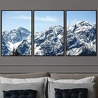 3 Piece Framed Canvas Wall Art Snow Mountain Canvas Prints Home Artwork Decoration for Living Room,Bedroom - 16