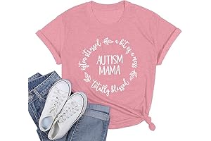 Autism Mama Shirt Women Autistic Support Blessed Shirts