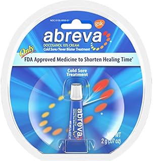 Abreva Docosanol 10 Percent Cream Cold Sore Treatment, Fever Blister and Cold Sore Cream - 0.07 Oz