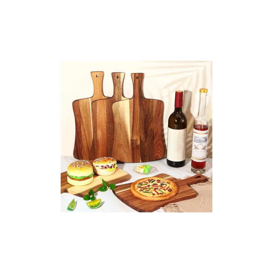 Layhit-6-Pack-Thick-Acacia-Wood-Cutting-Board-Wooden-Serving-Board-Double-Sided-Serving-Wood-with-Handle-Chopping-Boards-for-Kitchen-Meat-Charcuterie-Cheese-Bread-Vegetables-Fruits-14-x-87-Inch Layhit 6 Pack Thick Acacia Wood Cutting Board Wooden Serving Board Double Sided Serving Wood with Handle Chopping Boards for Kitchen Meat Charcuterie Cheese Bread Vegetables Fruits, 14 x 8.7 Inch