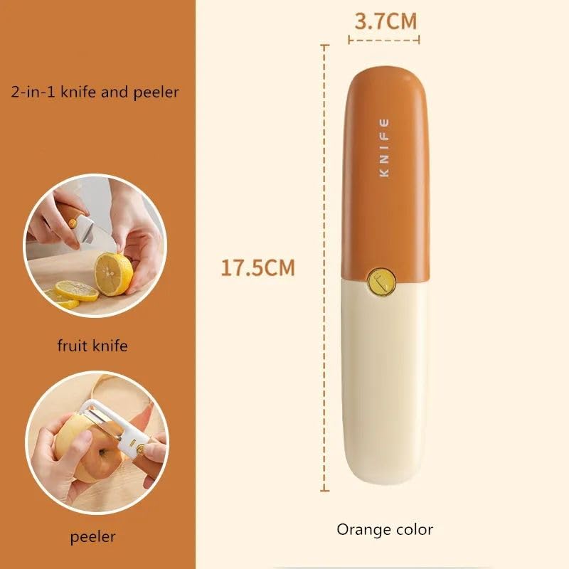 Image of Multi-Functional Vegetable Peeler for Kitchen | Stainless Steel Peeler with Wooden Handle & Bottle Opener | Single Blade for Fruits and Vegetables | 1 Piece (2 in 1 Peeler & Knife)
