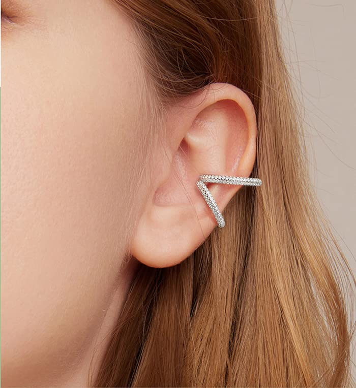 14K Gold Ear Cuffs with Moissanite, Unilateral Design, Perfect Birthday Surprise for Women and Loved Ones4