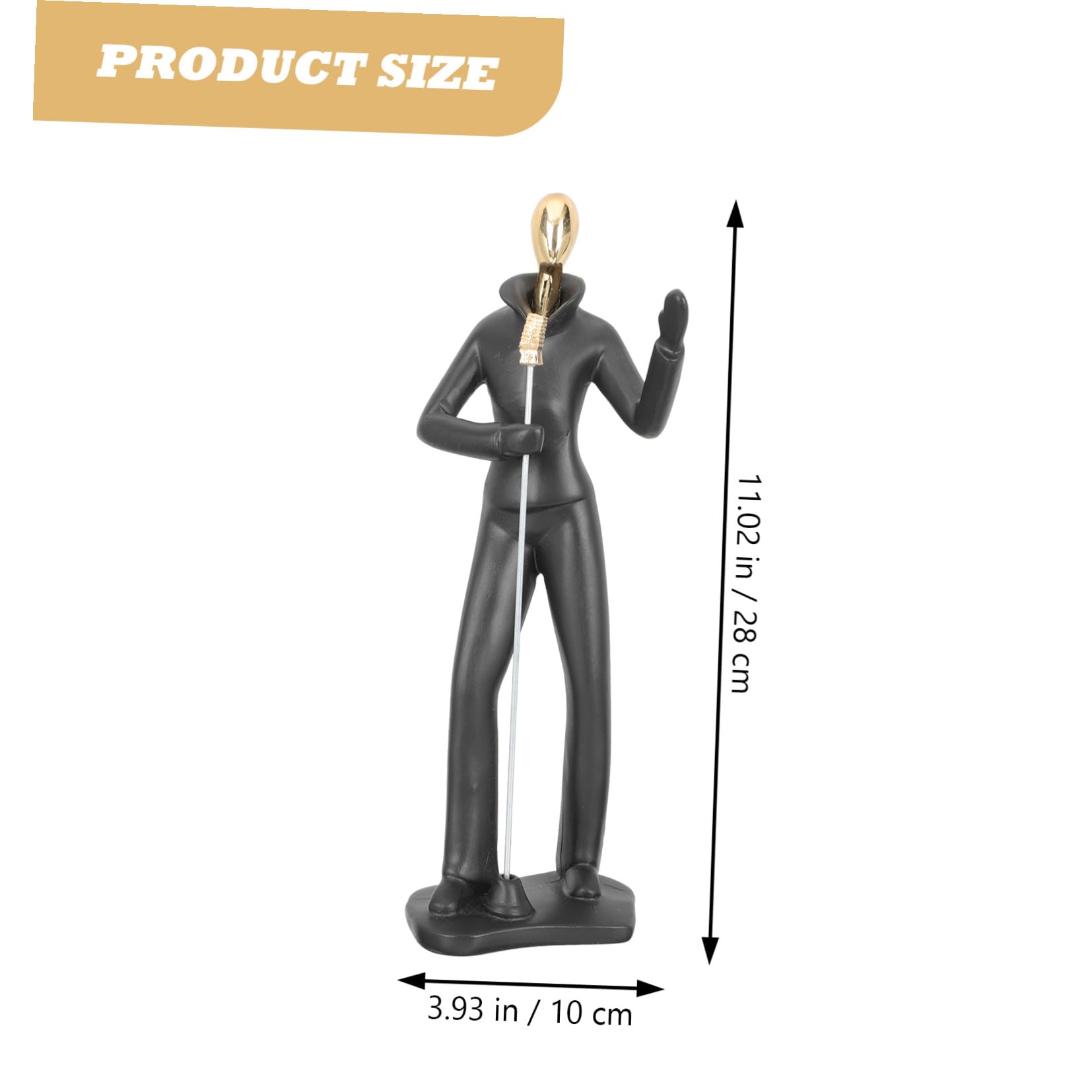 Modelo de Figura Musical de Resina Negra, Adorno Estable para Mesa