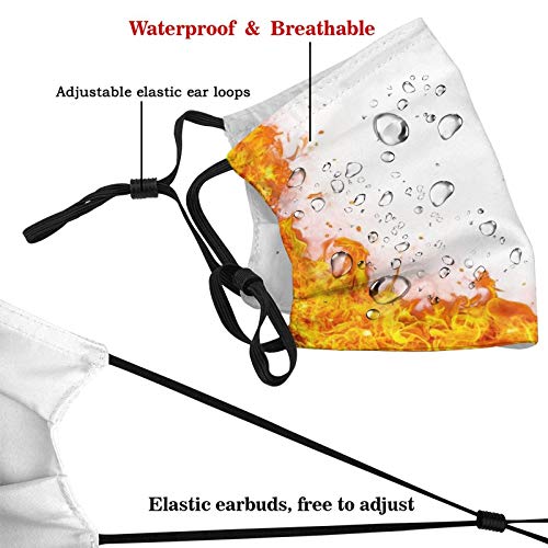 yanfind Fire Natural Flame Extinguisher Heat Temperature Hell Abstract Bonfire Exploding Glowing Inferno Dust Washable Reusable Filter and Reusable Mouth Warm Windproof Cotton Face