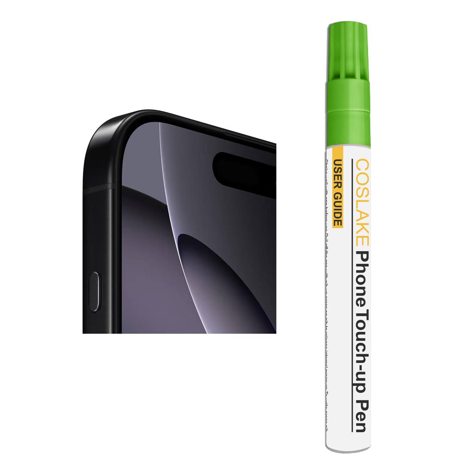 COSLAKE Black Titanium Touch Up Paint for Iphone 16 Pro/16 Pro Max, Phone Side Paint Scratch Repair, Quick & Easy Solution to Repair, Scratch Remover