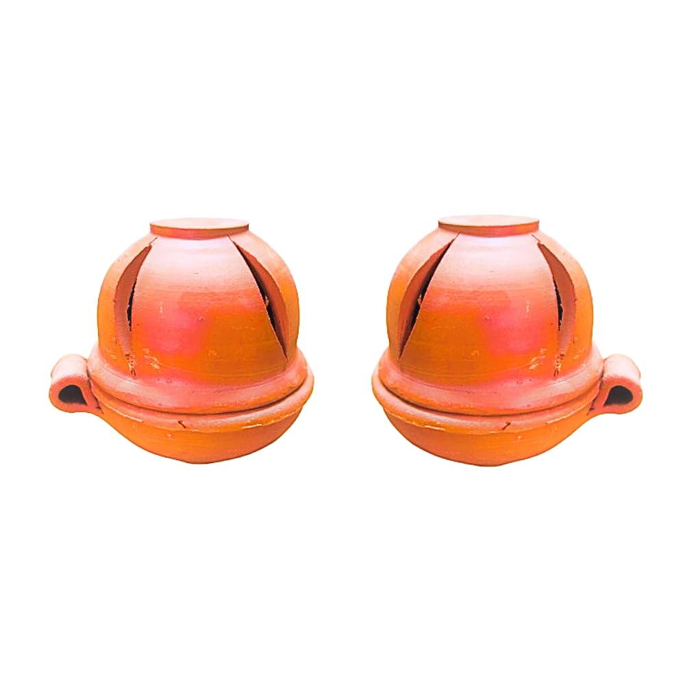 Earthenware Diyas with Lid /Diya for Puja /Karthigai Dheepam Mitte Diya /Dipa Vilakku (Pack of 2)