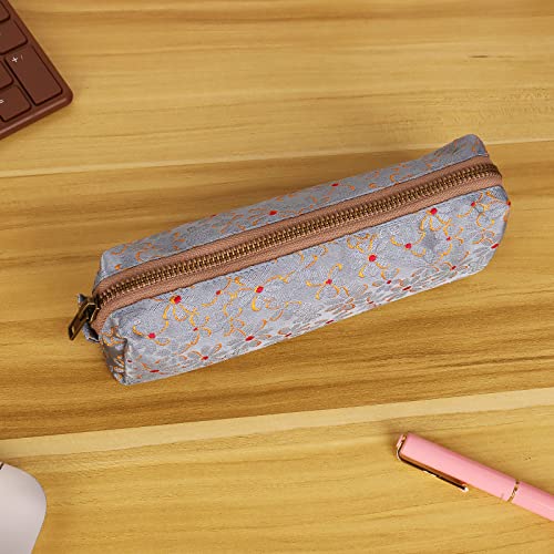 Image of Embroidered Small pencil case, pencil pouch,Portable Pencil Bag,Cosmetic Bag Coin Pouch,Office Stationery Organizer, woman,Adult (wathet)