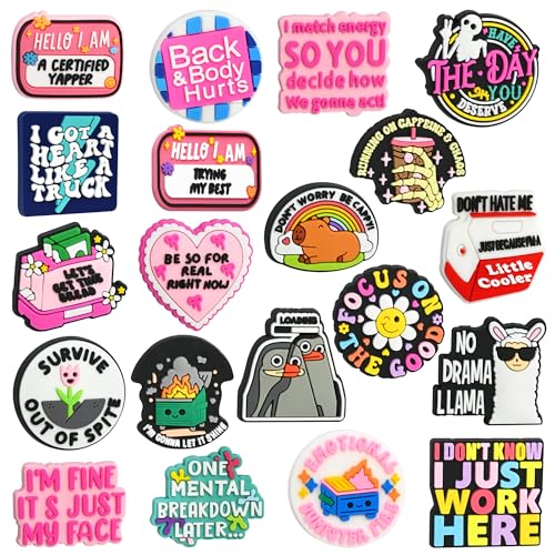 Funny Focal Beads 20PCS Sarcastic Humor Focal Bead Hilarious Focals for Pens/Necklace/Keychains/Bracelets/Lanyards Worker Coworker Women Gifts