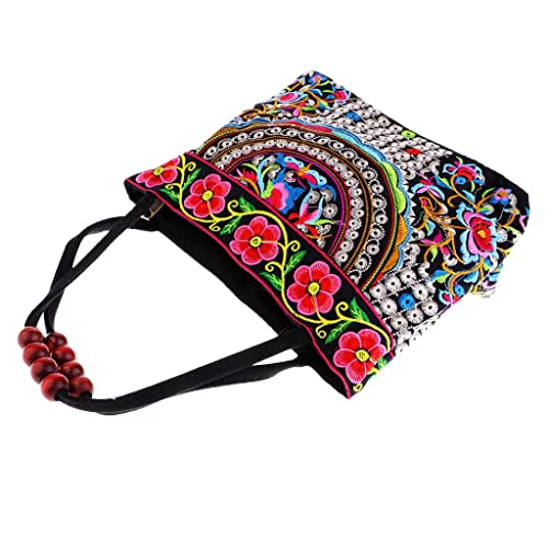Bolsa Lona Bordada Elegante Bolsa Casual com Miçangas Decorativas, F., como descrito