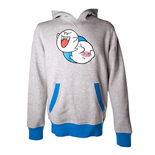 Nintendo Hoodie -S- Boo, grau/blau