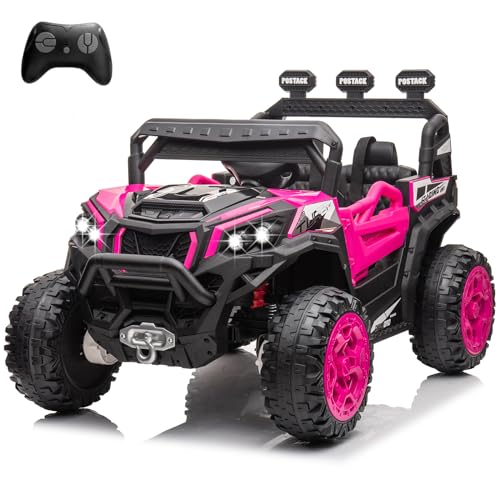 POSTACK 24V Kids Ride on UTV with Remote Control for Girls...