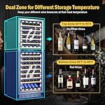 Wine Cooler Refrigerator 24 Inch, 180 Bottles Large Wine Fridge Dual Zones, Tall Freestanding/Built-in Wine Cellar Professional with Reversible Door Sliding Rail Shelves - Image 2