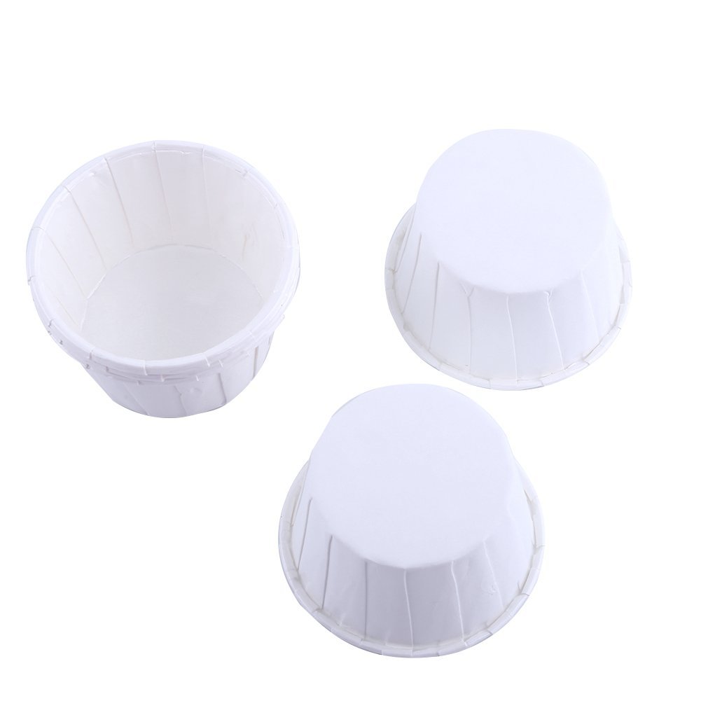 Tnfeeon White 100Pcs Paper Baking Cups Greaseproof Paper Cupcake Liner Case Wrapper Muffin Baking Cup Decoration Cups, 8 Colors For Choosing[White]