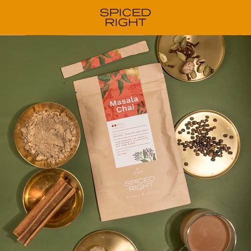 Image of Spiced Right Chai Masala Powder for Tea 100gm - Tea Masala with All Natural Ingredients, No Preservatives, Immunity Booster with Aromatic Spices like Dried Ginger, Cloves, Cinnamon, and More.