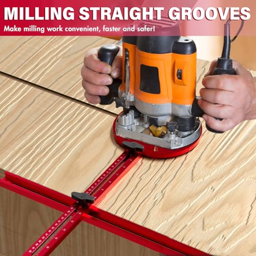 Image of Router Circle Cutting Jig for Full-Size & Mid-Size Routers - 4 in 1 Adjustable Router Jig, Aluminum Alloy Circle Cutting Guide, Extendable Arm Cuts Large Circles 10 inch to 58 inch for Woodworking
