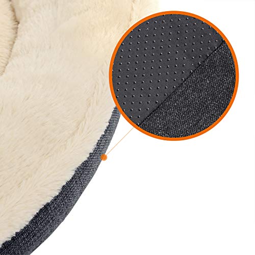 Feandrea Hundebett, Hundekorb, Katzenbett, Donut, Ø 75 cm, dunkelgrau PGW075G01