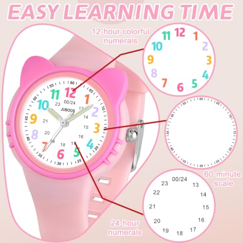 Image of Juboos Kids Watch Analog for Boys Girls Toddler, 3ATM Waterproof Wirstwatch Learning Time and Easy to Read