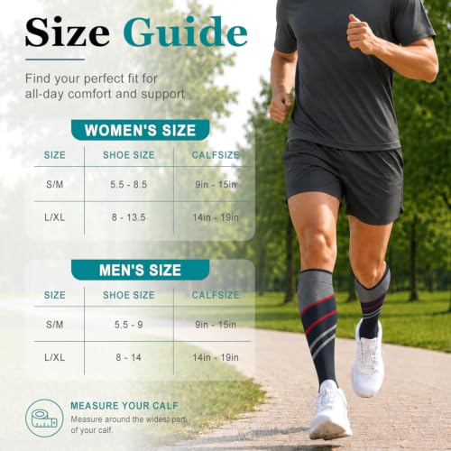 Image of COOLOVER Copper Compression Socks for Women and Men(6 Pairs)-Best Support for Running, Athletic, Travel