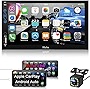 Hieha Car Stereo Compatible with Apple Carplay and Android Auto, 7 Inch Double Din Car Stereo with Bluetooth, Touch Screen Car Radios MP5 Player with A/V Input, Backup Camera, Mirror Link, SWC