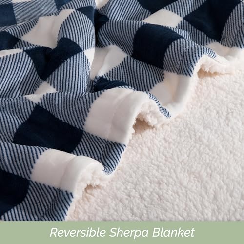 Couverture réversible flanelle sherpa plaid jeté molleton chaud - 6