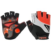 サイクリンググローブ 夏用指切り自転車用手袋 自転車グローブ GEL入り 男女兼用 (オレンジ, XL)