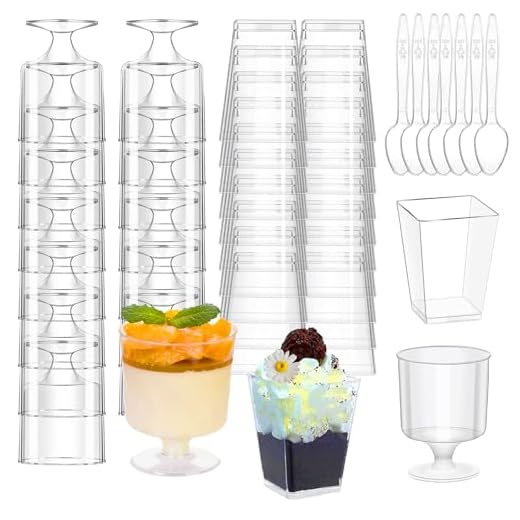 300 Pack Mini Dessert Cups with Spoons