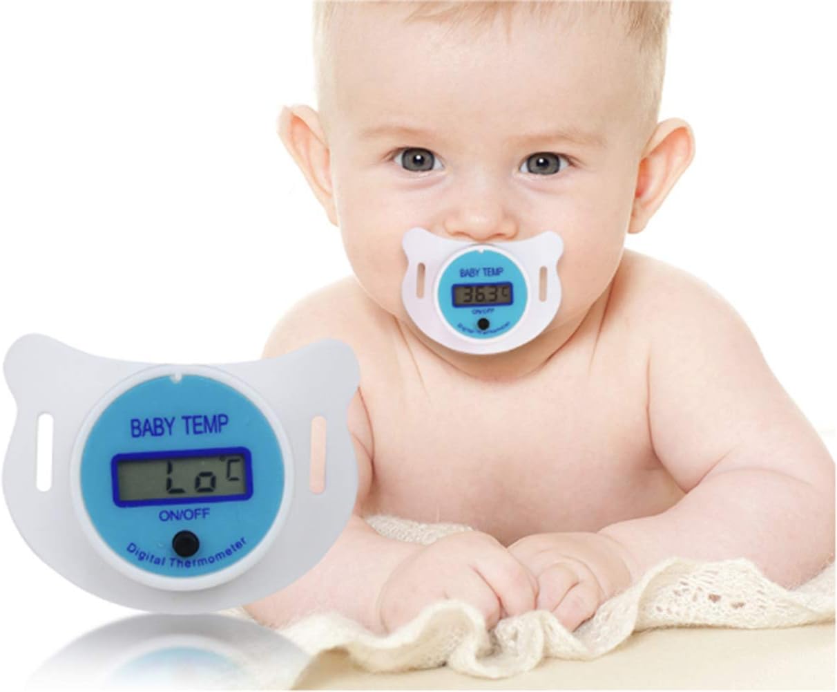 Termómetro de chupete, termómetro digital, adecuado para niños y niñas. (azul)