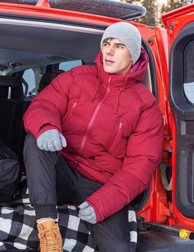 Men's Long Winter Coat Hooded Warm Quilted Jacket Water-resistant Cold Weather Parka4