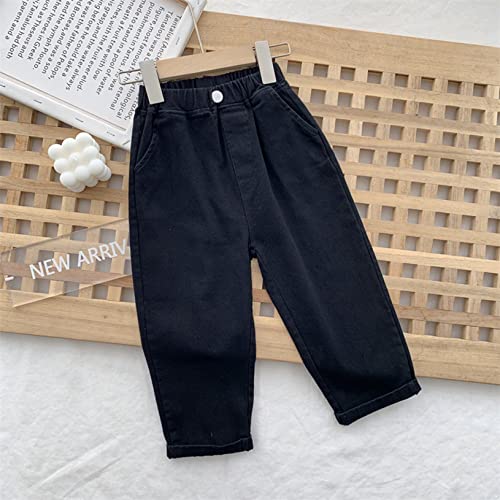 ACSUSS Little Kids Birthday Party Outfits Pure Color Long Straight Elastic Waistband Trousers for School Daily Wear2