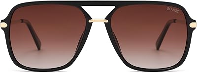 SOJOS Sunglasses for Women & Men, Square, Retro, Polarized Lens, Trendy Aviator, 90s Shades
