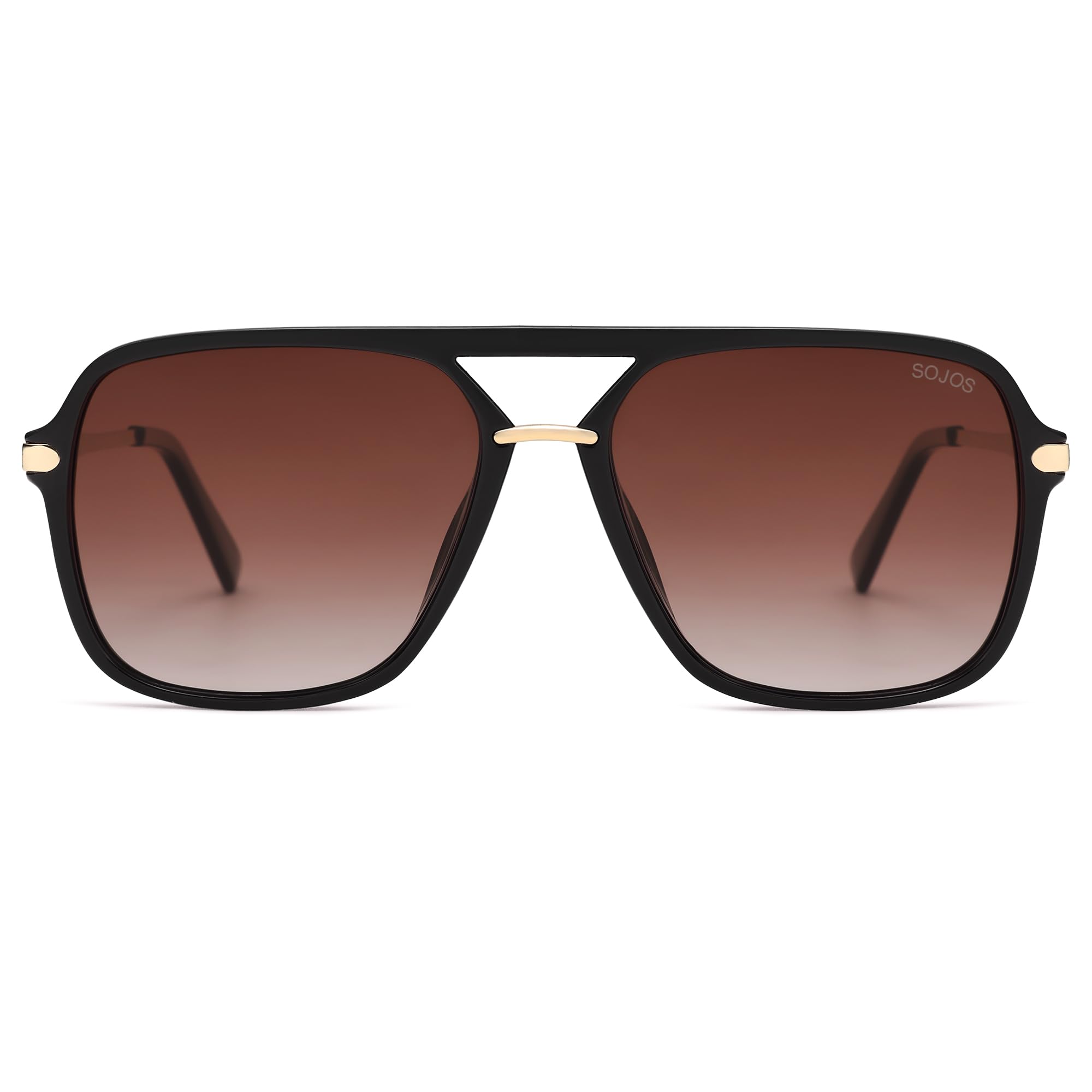 Photo 1 of SOJOS Sunglasses for Women & Men, Square, Retro, Polarized Lens, Trendy Aviator, 90s Shades (SJ2229,Black Brown)