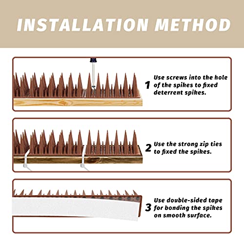 Grovind 21.6 Ft Bird Spikes For Outdoor, Plastic Bird Spike For Small Birds Pigeon Raccoon Cats Bird Defender For Fences And Roof - 22 Pack #TOP4