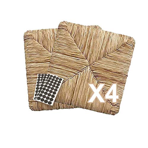 Set di 2-4-6 pezzi ZStyle Set SEDUTE Paglia MOD 901 37x37 cm Seduta Sedile Ricambio Telaio Fondo per Sedie Impagliate Sedia Pisa+ FELTRINI Omaggio (4 Pezzi)