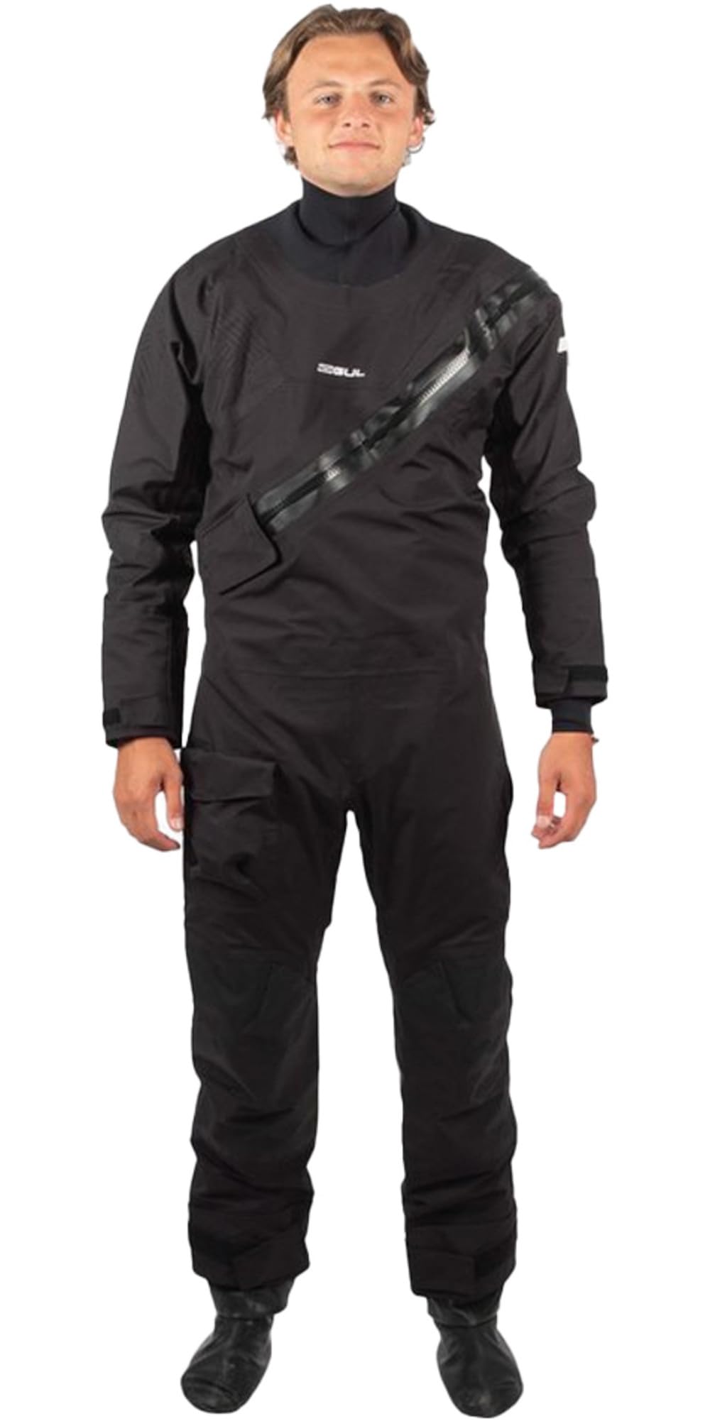 Gul Dartmouth Eclip - Tuta asciutta da uomo con zip e sotto pile, colore nero, 3 strati, impermeabile, resistente agli spruzzi