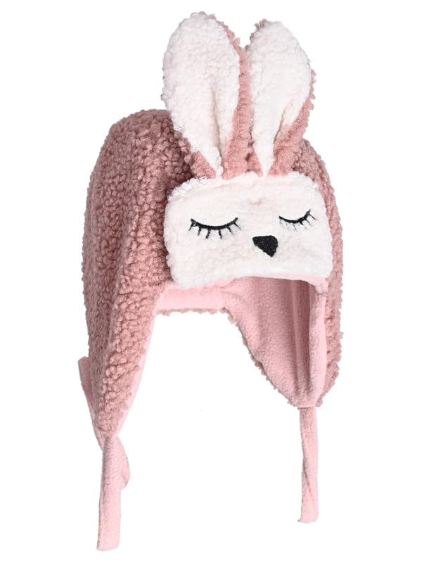 Babies Animal Face Soft Cap Adorable & Comfortable Cozy Comfort for Little Heads Stays Warm and Fashionable All Winter Long (Pink 2-4 Years)