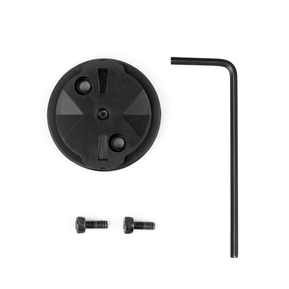 Close-up view of the Magicshine Allty Bike Light Mount Base, showing the Garmin-style interface and screw holes.