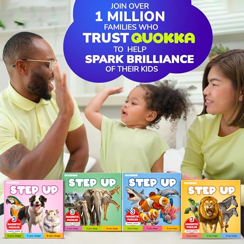 Image of QUOKKA Step Up Magnetic Puzzles for Toddlers 1-3, Ocean Puzzle Set in One Book, Travel Games for Kids 3-5, Screen Free Toy for Toddlers and Preschoolers