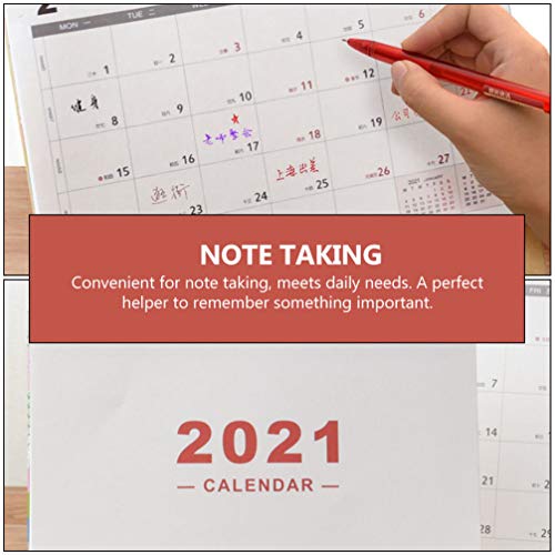FAVOMOTO 2021 Bureau Kalender Staande Flip Maandelijkse Kalender Coil Draad Volledige Jaar Desktop School Kalender Ezel… - Afbeelding 5