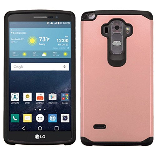 LG G Stylo/G Vista 2 Case, Mybat Dual Layer [Shock Absorbing] Protection Hybrid Rubberized Hard PC/Silicone Case Cover for LG G Stylo Stylus LS770/G Vista 2, Rose Gold/Black