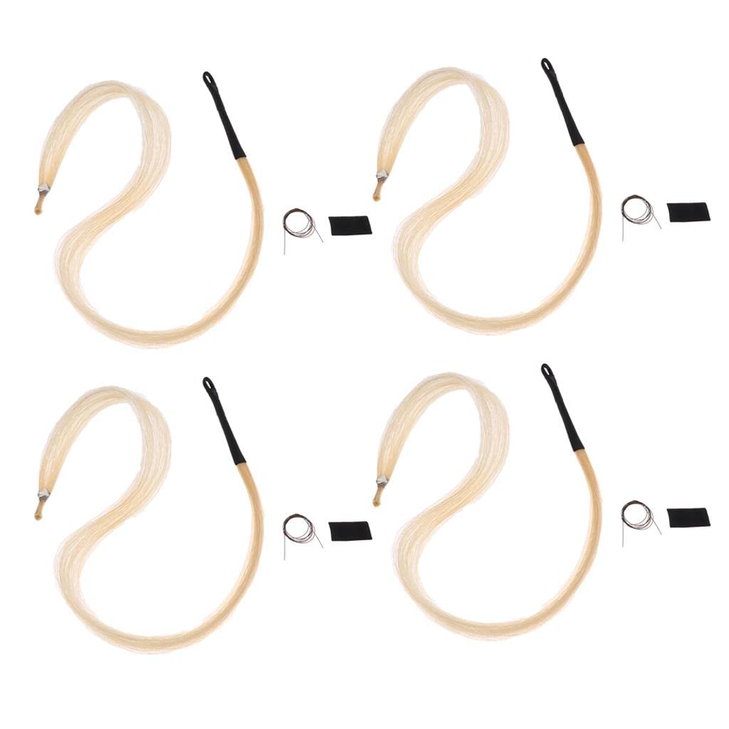 Fancyes 4x Mongolian Hair Horse Hair for Violin Viola Practicers