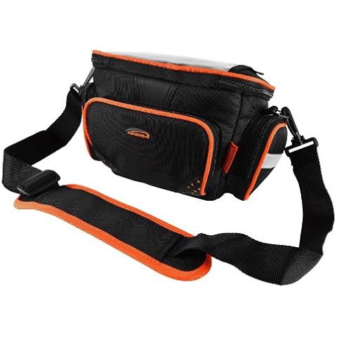 Ibera Bike Handlebar Bag for Camera Equipment, Clip-on Quick Release Bicycle Bag with Rain Cover and Map Sleeve, Medium (IB-HB4) Cover