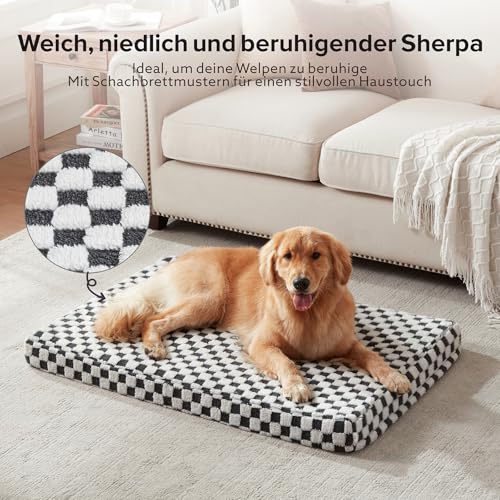 JOEJOY Grand lit orthopédique pour chien, grand lit pour chat, coussin pour chien avec mousse à mémoire de forme, lavable, doublure imperméable, lit orthopédique pour chien, gris – Image 3